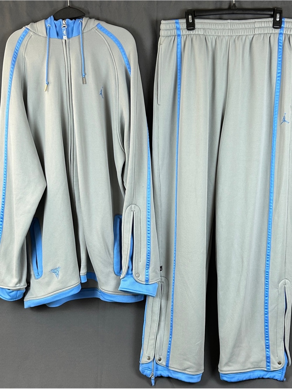 JORDAN 178975 178970 VINTAGE MELO SWEATSUIT HOODIE + PANTS GREY - UNC BLUE 3XL
